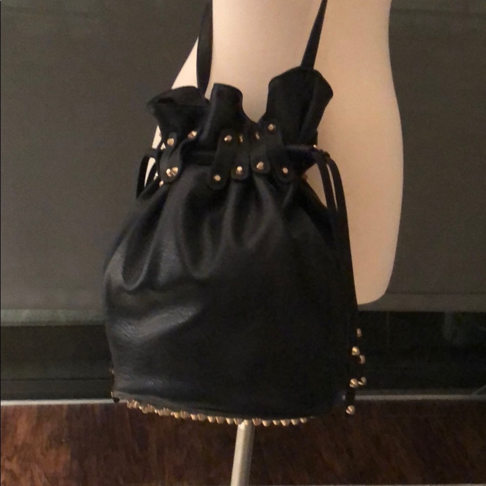 Studded bucket bag